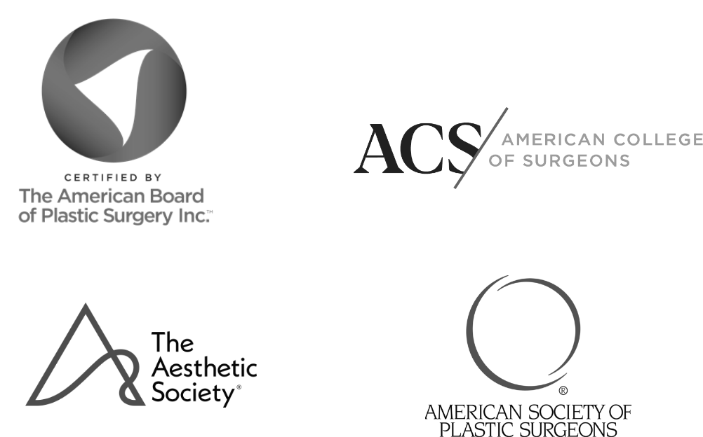 The American Board of Plastic Surgery Inc., American College of Surgeons, The Aesthetic Society and American Society of Plastic Surgeons Logos